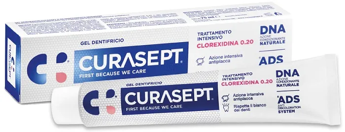 Curasept dentifricio trattamento intensivo Clorexidina 0,20 ADS+DNA, 75 ml