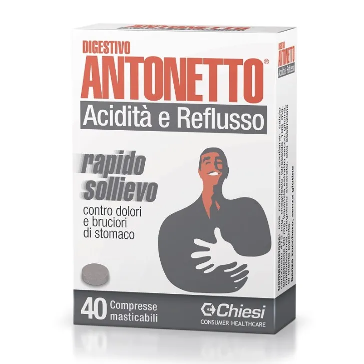Digestivo Antonetto acidità e reflusso, 40 compresse masticabili