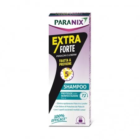 Paranix Shampoo Extra Forte tratta e previene pidocchi e lendini, 200 ml