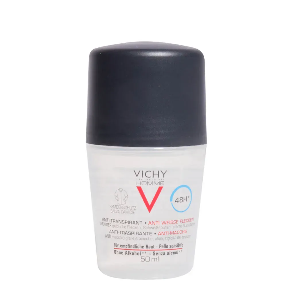 Vichy Homme deodorante roll-on anti-macchie, 50 ml