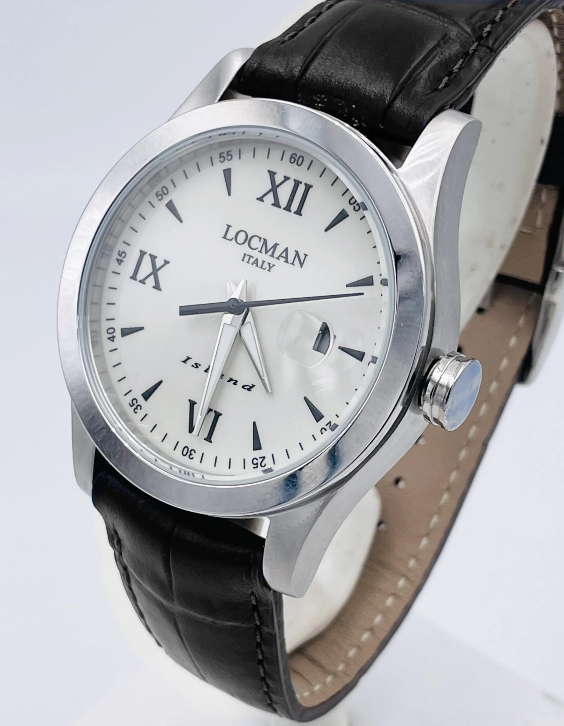 Orologio Uomo Locman Island Classico In Titanio e Acciaio Cinturino Pelle Nero - immagine 2