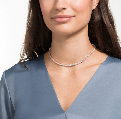 Collana Donna Tennis Argento 925 Oro Rosa 18kt Zirconi Bianchi Brillanti 3mm - immagine 3