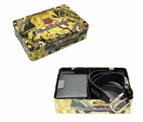 Set Renato Balestra Portafoglio Uomo Vera Pella Porta Carte Di Credito + Cintura