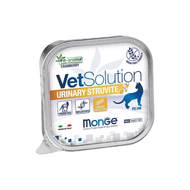 MONGE VETSOLUTION FELINE URINARY STRUVITE (100 gr) – Dieta specifica per la salute urinaria del gatto