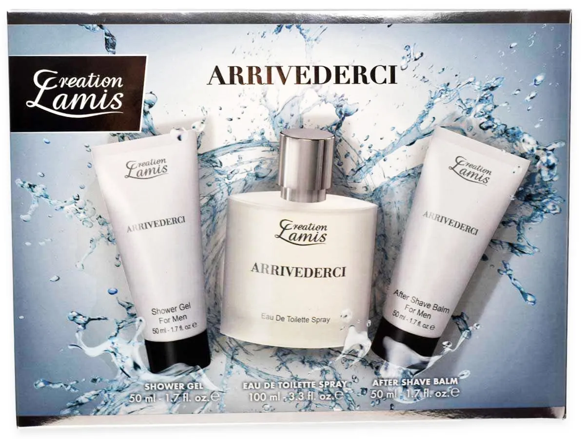 Profumo Uomo Creation Lamis Arrivederci 100ml Set Regalo Gel Doccia e Dopobarba