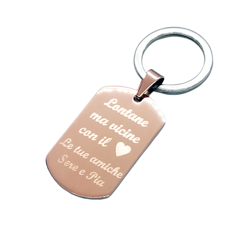 Portachiavi Donna Acciaio Inossidabile Rose Gold Dedica Amiche Personalizzata