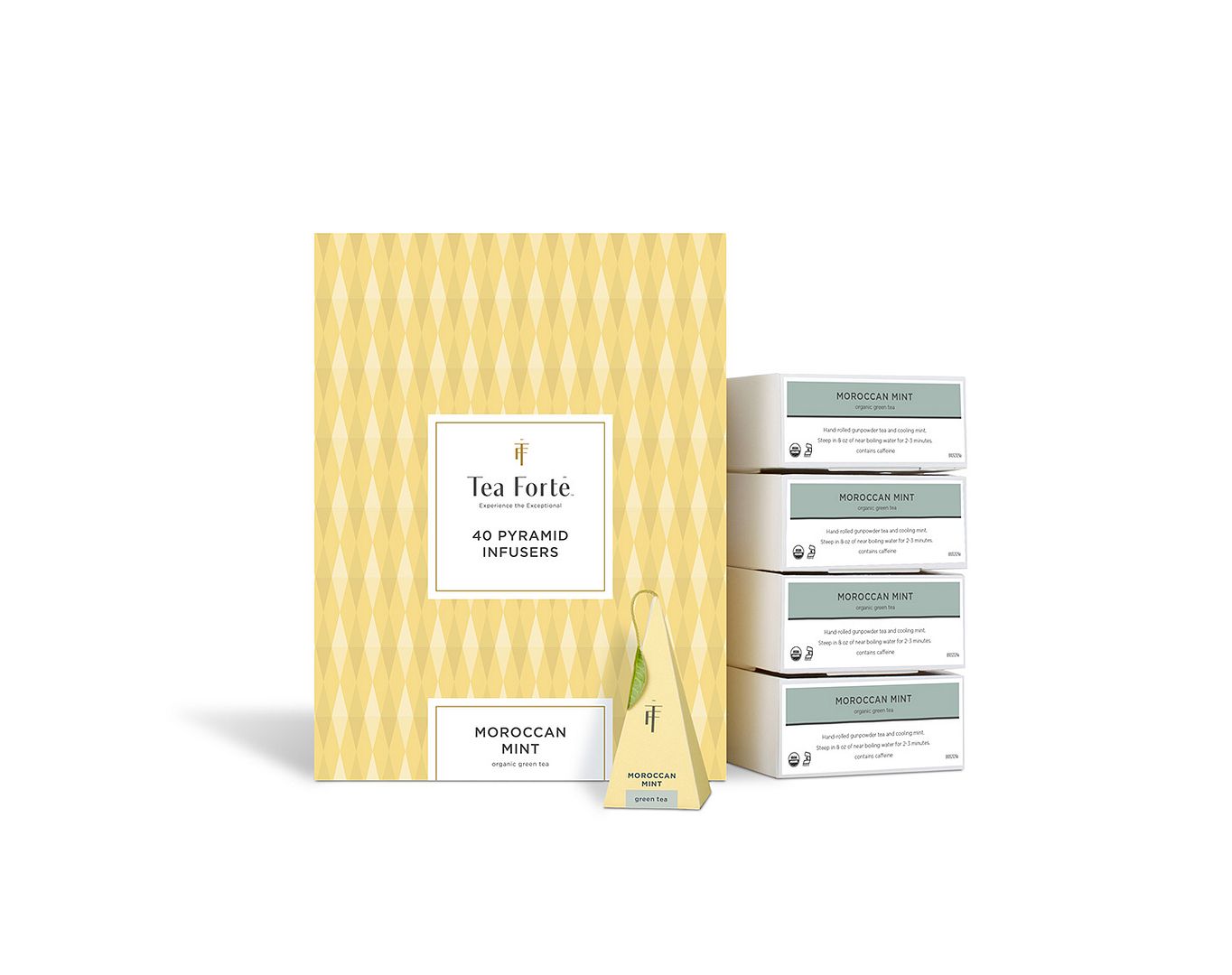 TEA Fortè Box 40 Piramidi – MOROCCAN MINT – TÉ VERDE MENTA MAROCCHINA - immagine 2