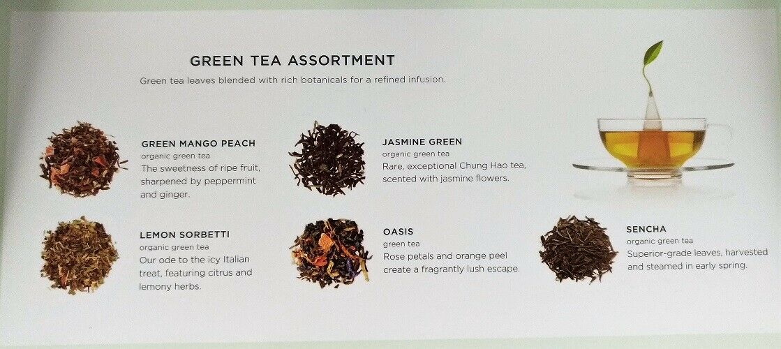 TEA Fortè Box 20 Piramidi – GREEN TEA ASSORTMENT – MIX TÈ VERDI - immagine 5
