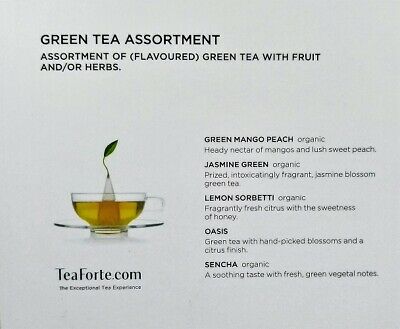 TEA Fortè Box 20 Piramidi – GREEN TEA ASSORTMENT – MIX TÈ VERDI - immagine 6